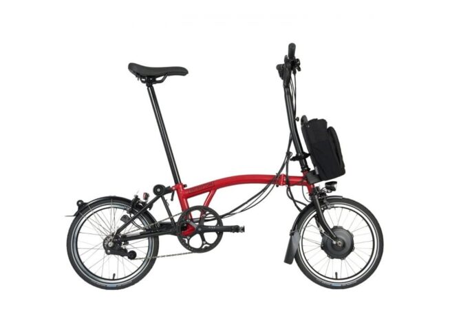 Brompton Velo Pliant Electrique 16 Electric C Line Explore 6 Speed High Bar Extended Seatpost 2023 house red matt 1.jpg